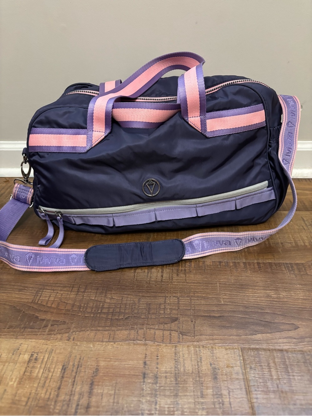 Ivivva by Lululemon Got Game Duffle Bag Dark Purple with Pink Strap Pockets